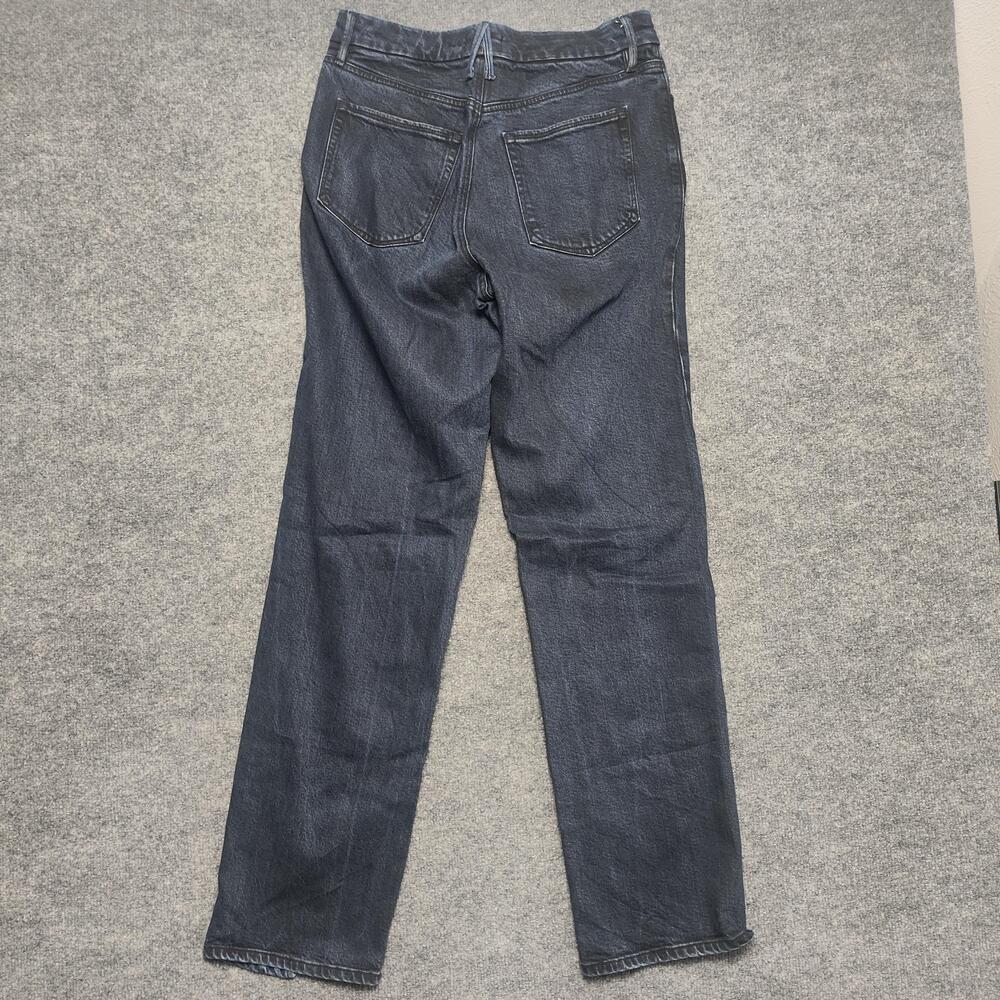 Good American Good Boy Straight Jeans Womens 8/29 Blue High Rise Slit Denim - Picture 11 of 13